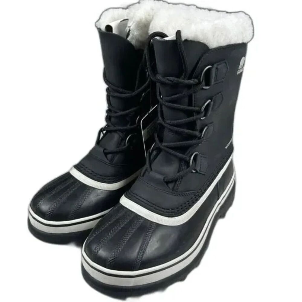 SOREL Women's Caribou Waterproof Insulated Winter Snow Boots Black Stone 8-9 - Picture 3 of 8